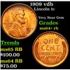 Image 1 : 1909 vdb Lincoln Cent 1c Grades Choice+ Unc RB