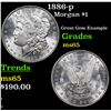 Image 1 : 1886-p Morgan Dollar $1 Grades GEM Unc