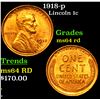 Image 1 : 1918-p Lincoln Cent 1c Grades Choice Unc RD