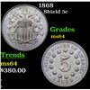 Image 1 : 1868 Shield Nickel 5c Grades Choice Unc