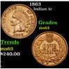Image 1 : 1863 Indian Cent 1c Grades Select Unc