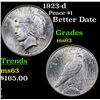 Image 1 : 1923-d Peace Dollar $1 Grades Select Unc