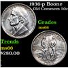 Image 1 : 1936-p Boone Old Commem Half Dollar 50c Grades GEM+ Unc