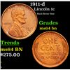 Image 1 : 1911-d Lincoln Cent 1c Grades Choice Unc BN