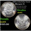 Image 1 : 1880-s Colorfully Toned Morgan Dollar $1 Grades GEM Unc