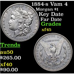 1884-s Vam 4 Morgan Dollar $1 Grades xf+