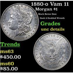 1880-o Vam 11 Morgan Dollar $1 Grades Unc Details