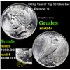 Image 1 : 1923-p Vam 1F Top 50 'Chin Bar' Peace Dollar $1 Grades Choice+ Unc