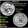 Image 1 : 1955-d Washington Quarter 25c Grades GEM+ Unc