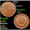 Image 1 : 1864 Two Cent Piece 2c Grades xf+