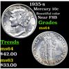 Image 1 : 1935-s Mercury Dime 10c Grades Choice Unc