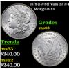 Image 1 : 1878-p 7/8tf Vam 37 7/4 Morgan Dollar $1 Grades Select Unc