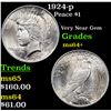 Image 1 : 1924-p Peace Dollar $1 Grades Choice+ Unc