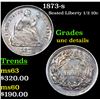 Image 1 : 1873-s Seated Liberty Half Dime 1/2 10c Grades Unc Details