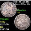Image 1 : 1824 O-105 R2 Capped Bust Half Dollar 50c Grades f+