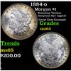 Image 1 : 1884-o Morgan Dollar $1 Grades GEM Unc
