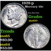 Image 1 : 1929-p Mercury Dime 10c Grades Choice+ Unc