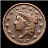 Image 2 : 1837 N-10 Coronet Head Large Cent 1c Grades vg, very good