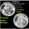 Image 1 : 1942-p Mercury Dime 10c Grades Choice+ Unc