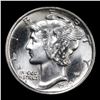 Image 2 : 1942-p Mercury Dime 10c Grades Choice+ Unc