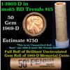 Image 1 : Shotgun Lincoln 1c roll, 1969-d 50 pcs Brandt Wrapper Grades