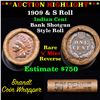 Image 1 : ***Auction Highlight*** Indian cent 1c orig roll, 1909 end S other end