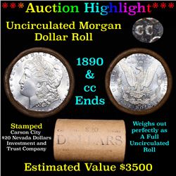 ***Auction Highlight*** 1890 & CC Uncirculated Morgan Dollar Shotgun Roll (fc)