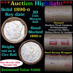 ***Auction Highlight*** Full solid date 1896-o Morgan silver $1 roll, 20 coins (fc)