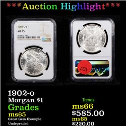 ***Auction Highlight*** NGC 1902-o Morgan Dollar $1 Graded ms65 By NGC (fc)