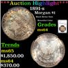 Image 1 : ***Auction Highlight*** NGC 1891-s Morgan Dollar $1 Graded ms64 By NGC (fc)