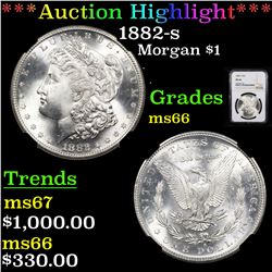 ***Auction Highlight*** NGC 1882-s Morgan Dollar $1 Graded ms66 By NGC (fc)