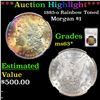 Image 1 : ***Auction Highlight*** NGC 1885-o Rainbow Toned Morgan Dollar $1 Graded ms63* By NGC (fc)