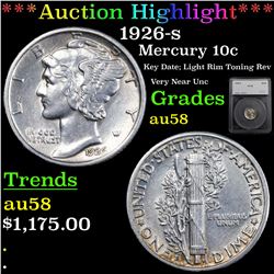 ***Auction Highlight*** 1926-s Mercury Dime 10c Graded au58 By SEGS (fc)