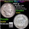 Image 1 : ***Auction Highlight*** 1901-p Barber Dime 10c Graded ms65 By SEGS (fc)