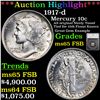 Image 1 : ***Auction Highlight*** 1917-d Mercury Dime 10c Graded ms65 FSB By SEGS (fc)