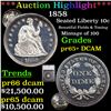 Image 1 : Proof ***Auction Highlight*** 1858 Seated Liberty Dime 10c Graded pr65+ DCAM By SEGS (fc)
