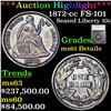 Image 1 : *Highlight Of Entire Auction* 1872-cc FS-101 Seated Liberty Dime 10c Graded ms61 Details By SEGS (fc