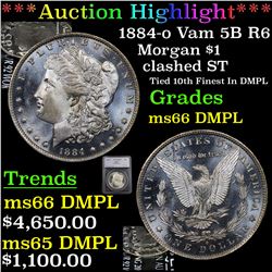 ***Auction Highlight*** 1884-o Vam 5B R6 Morgan Dollar $1 Graded ms66 DMPL By SEGS (fc)