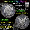 Image 1 : ***Auction Highlight*** 1886-p Morgan Dollar $1 Graded ms64+ DMPL By SEGS (fc)