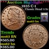 Image 1 : ***Auction Highlight*** 1835 C-1 Classic Head half cent 1/2c Graded Select Unc BN By USCG (fc)