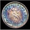 Image 2 : ***Auction Highlight*** 1857-p Rainbow Toned Seated Liberty Dime 10c Graded Select+ Unc By USCG (fc)