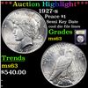 Image 1 : ***Auction Highlight*** 1927-s Peace Dollar $1 Graded Select Unc By USCG (fc)