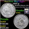 Image 1 : ***Auction Highlight*** 1861-p Seated Liberty Quarter 25c Graded Select Unc By USCG (fc)
