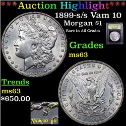 ***Auction Highlight*** 1899-s /s Vam 10 Morgan Dollar $1 Graded Select Unc By USCG (fc)