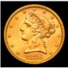 Image 2 : ***Auction Highlight*** 1886-s Gold Liberty Half Eagle $5 Graded Select+ Unc By USCG (fc)
