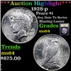 Image 1 : ***Auction Highlight*** 1928-p Peace Dollar $1 Graded Choice Unc By USCG (fc)