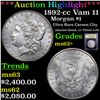 Image 1 : ***Auction Highlight*** 1892-cc Vam 11 R5 Morgan Dollar $1 Graded Select Unc By USCG (fc)