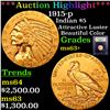 Image 1 : ***Auction Highlight*** 1915-p Gold Indian Half Eagle $5 Graded Select+ Unc By USCG (fc)