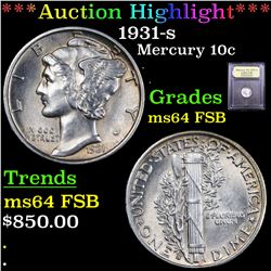 ***Auction Highlight*** 1931-s Mercury Dime 10c Graded Choice Unc FSB By USCG (fc)