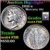 Image 1 : ***Auction Highlight*** 1931-s Mercury Dime 10c Graded Choice Unc FSB By USCG (fc)
